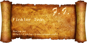 Finkler Iván névjegykártya