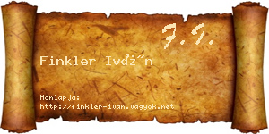 Finkler Iván névjegykártya